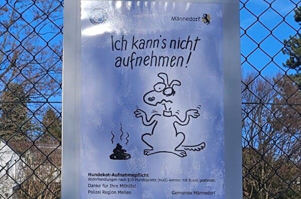 Hundekot-Ärgernis: Gemeinde Männedorf setzt auf neue Hinweisschilder