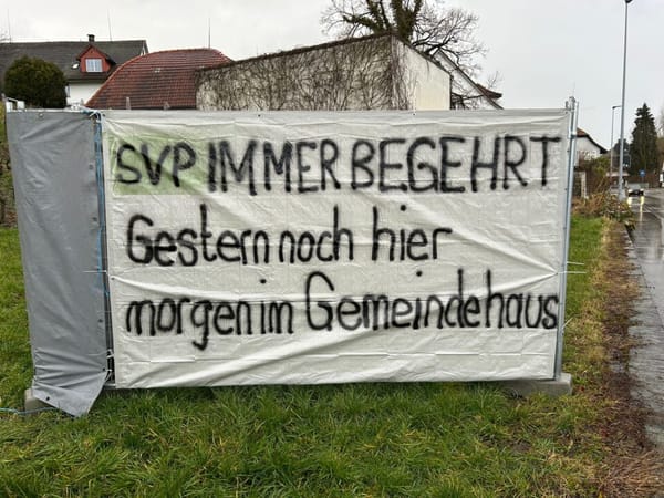 Plakat-Klau an der Seestrasse: SVP Stäfa kontert mit Ironie
