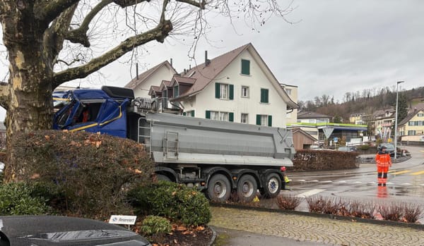 Schwerer Selbstunfall in Uetikon: Lastwagen kracht gegen Baum – Chauffeur ins Spital geflogen