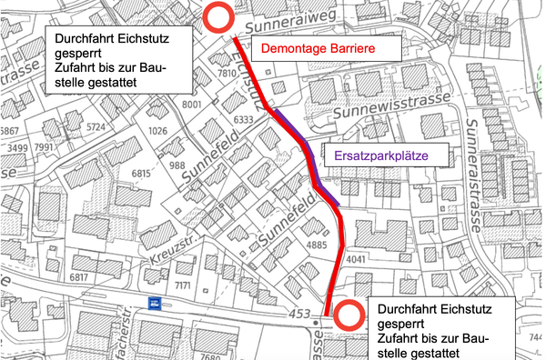 Baustelle im Eichstutz: Sanierung startet Mitte März