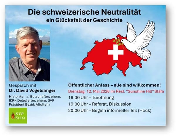 Glücksfall oder Auslaufmodell? Abend über die Schweizer Neutralität in Stäfa