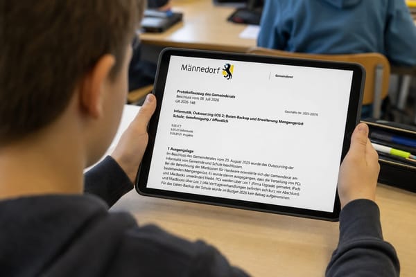 Männedorf bewilligt 65'000 Franken für Schul-Backup