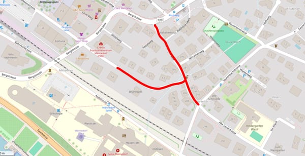 Einbahnverkehr in Männedorf: Alte Landstrasse und Mittelwiesstrasse ab August teilweise gesperrt